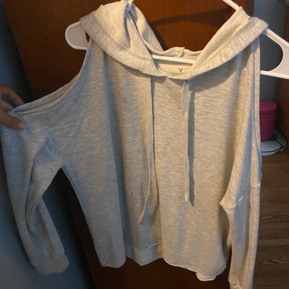Grey Cold shoulder sweatshirt